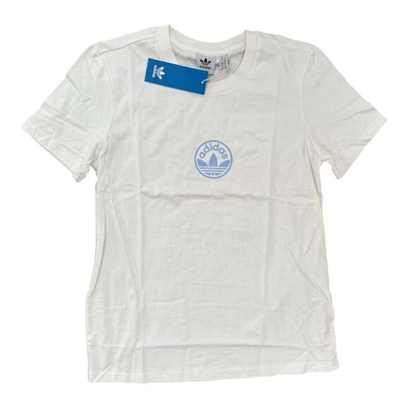 Adidas Circle Trefoil T-Shirt White IZ1315 Women’s Size Small - Picture 1 of 8